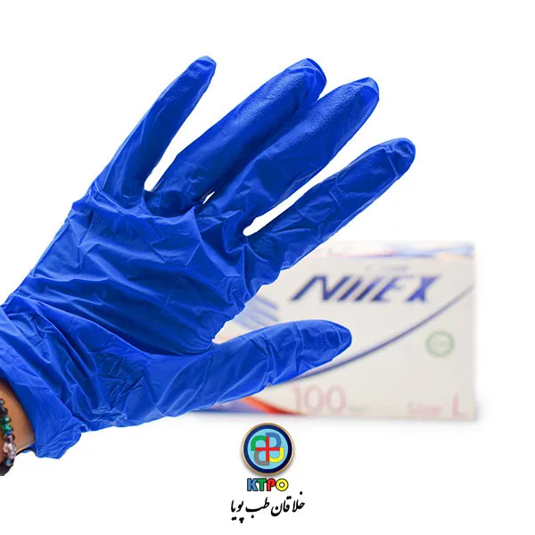 دستکش نیتریل آبی حریر نیتکس