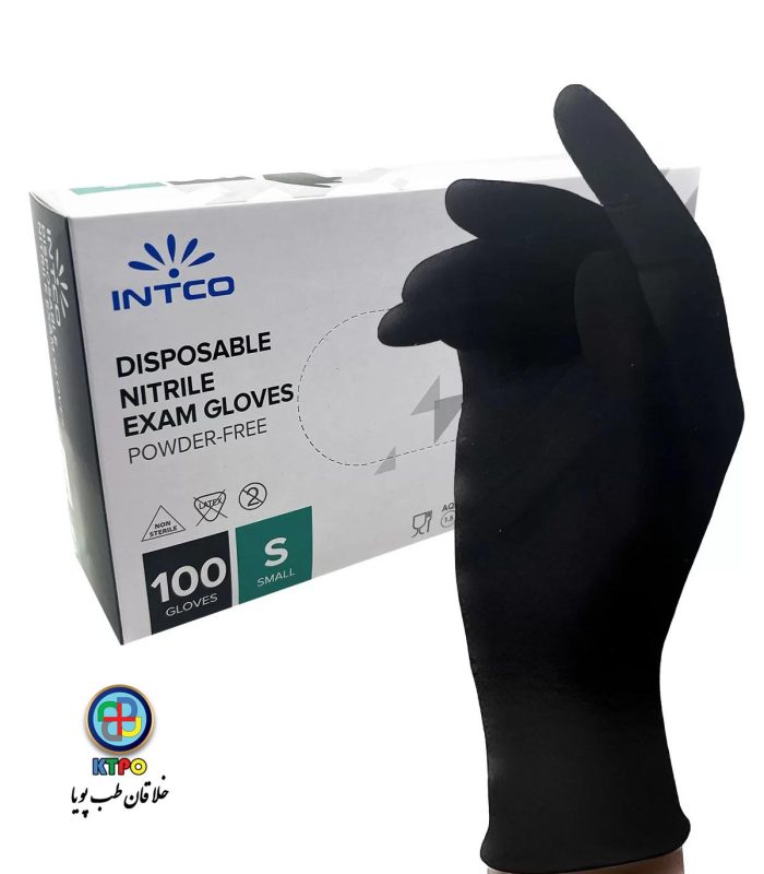 دستکش نیتریل مشکی intco