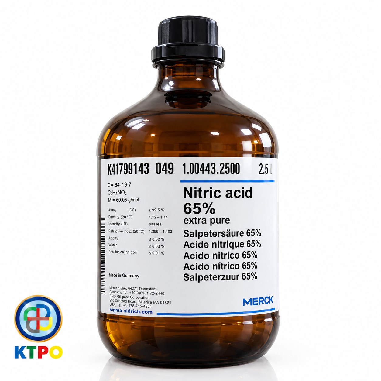 Nitric acid 65% EMPLURA®-2 نیتریک اسید ۶۵% مرک کد 100443